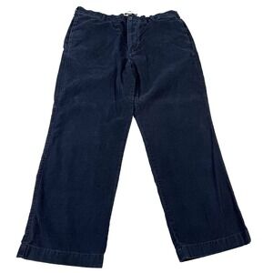 J. Crew Corduroy Pants Men's 36"x29.5" Favorite Fit Navy Blue Straight Leg Vtg